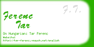 ferenc tar business card